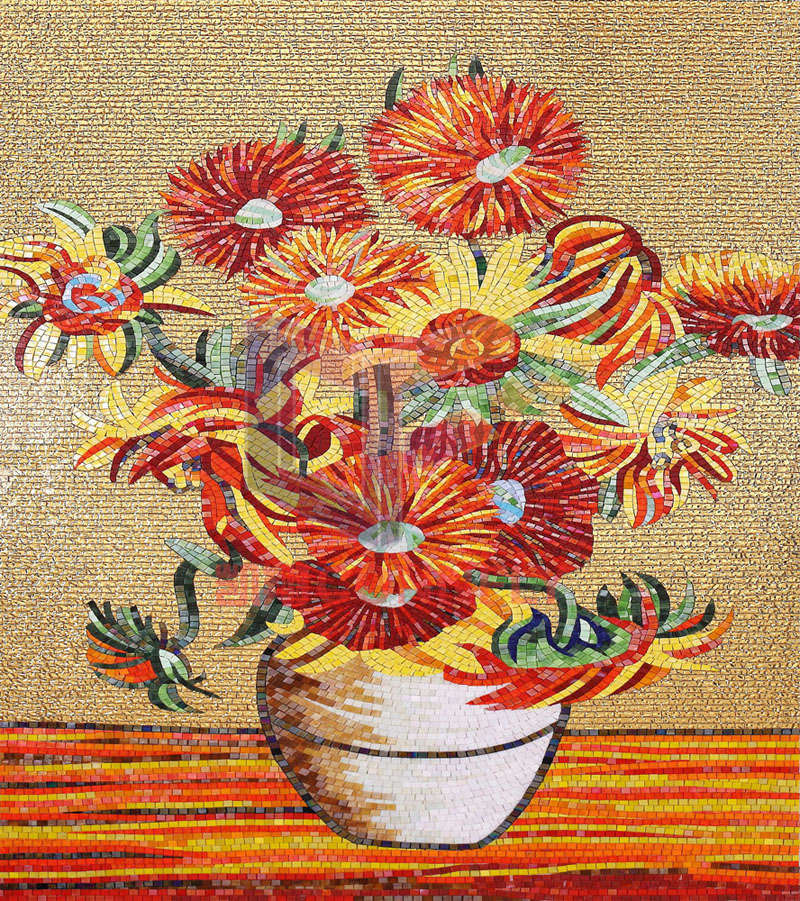 Sunflower by Monet Made as Glass Mosaic Image (CFD203)