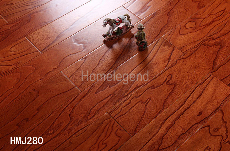 12mm Red Color Multiply Elm Engineered Wood Flooring Embossed