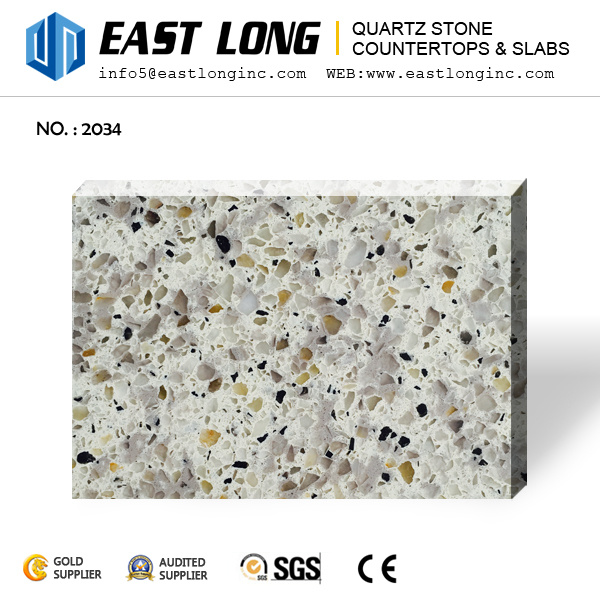 Hot Sale Granite Color Artificial Quartz Stone Slabs for Kitchentops with Building Material
