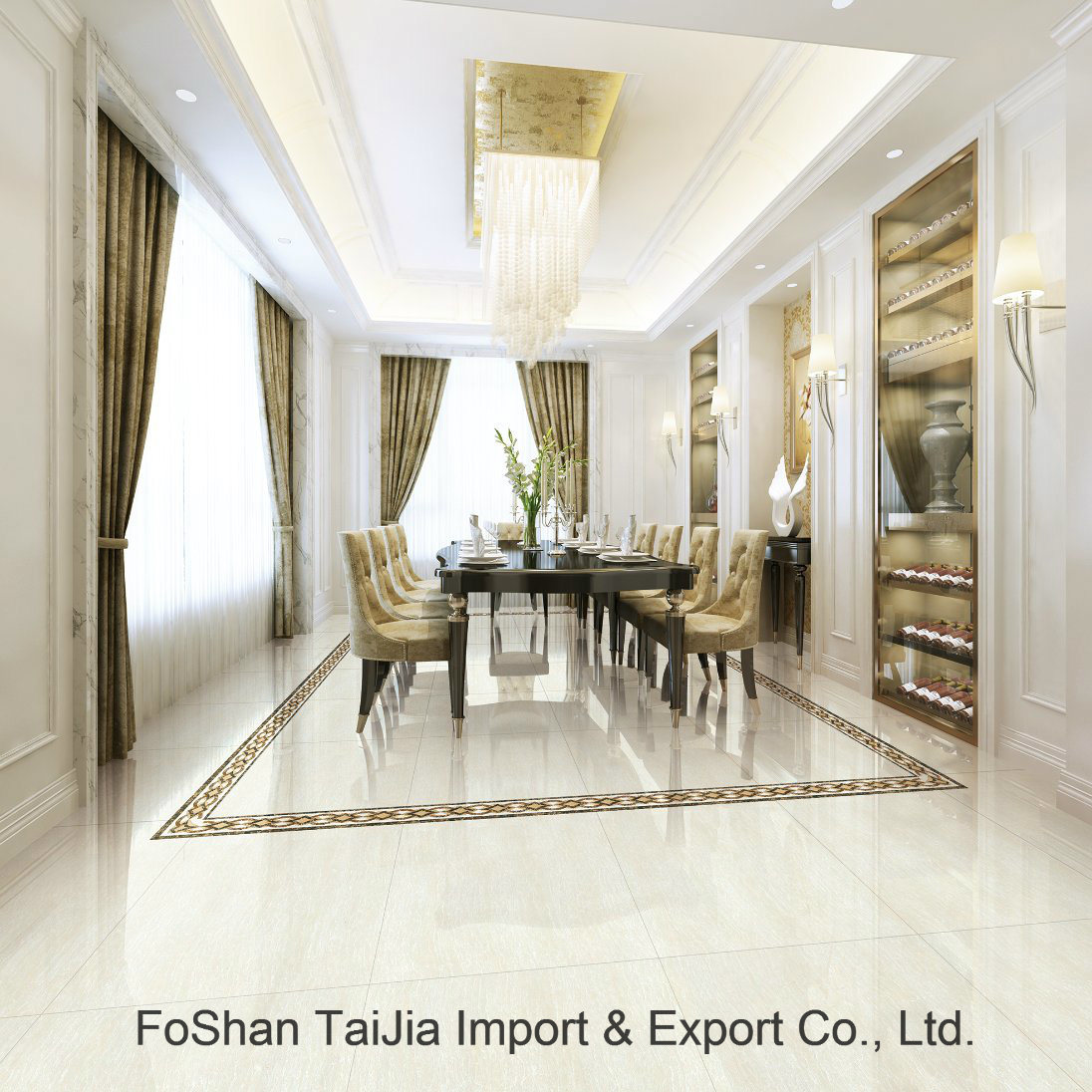 Full Polished Glazed 600X600mm Porcelain Floor Tile (TJ64009)