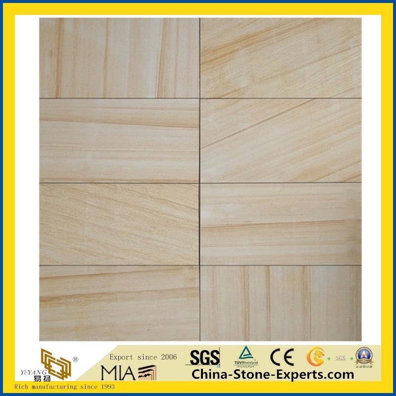 Natural Honed Yellow/White/Black/Red/Green/Blue/Beige/Grey/Brown/Multicolor Wooden Sandstone for Construction/Paving/Flooring/Wall/Countertop/Stair/Tile