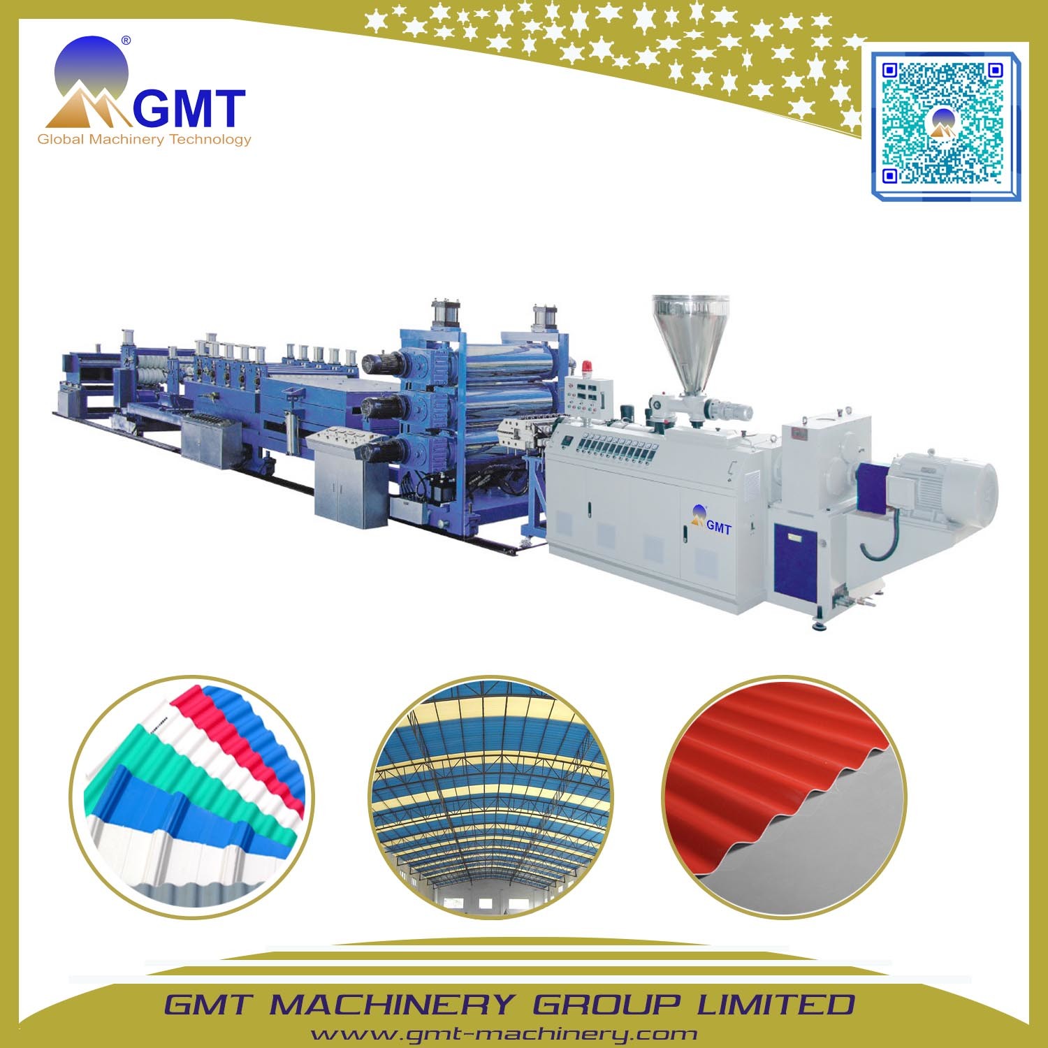 PVC Corrugated Roofing Sheet Tile Panel Plastic Extruder Machinery
