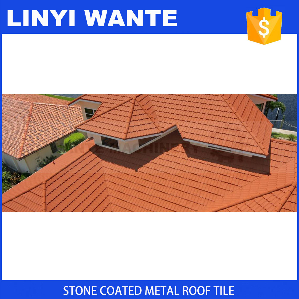 Low-Cost Roofing Material Stone Coated Metal Roof Tile