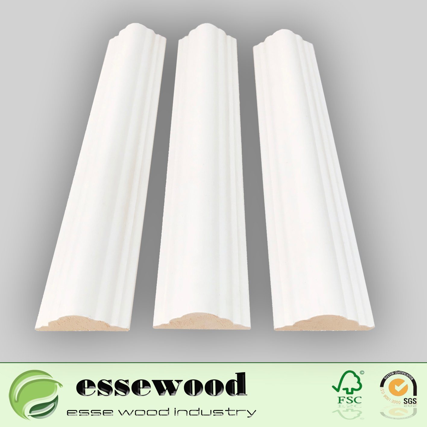 Primed Pine Chair Baseboard Moulding S4s Skirting Crown Moulding