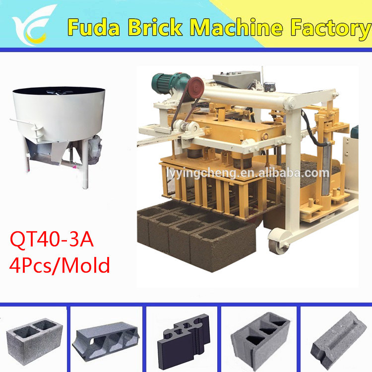 Qt40-3A Moving Hollow Block Cement Egg Laying Brick Machine