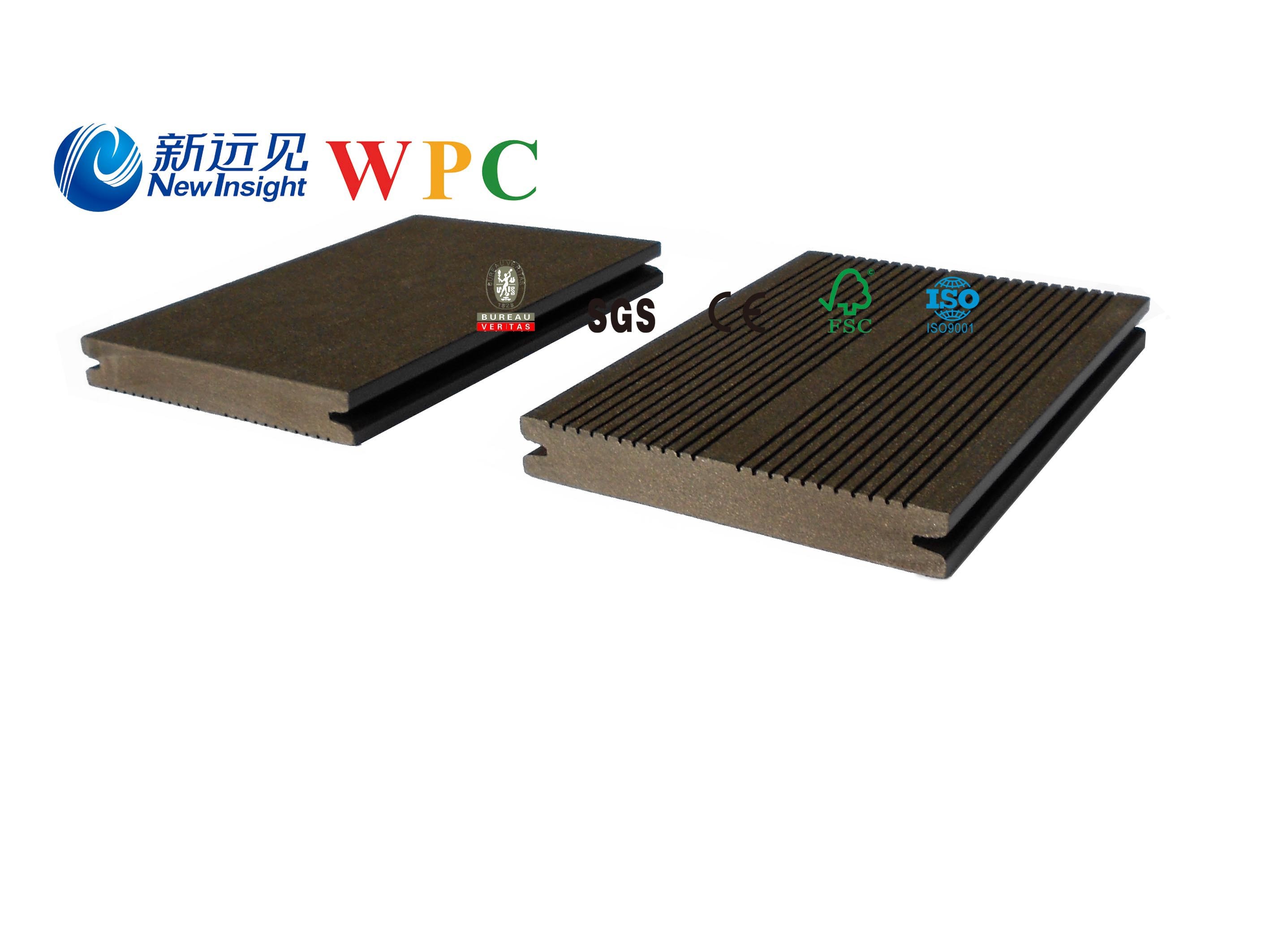 140*20mm Wood Plastic Composite Decking with CE, Fsg SGS, Certificate