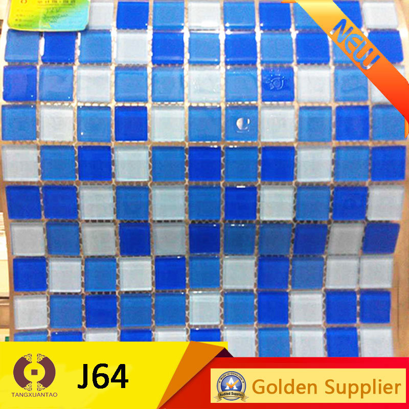 Home Decoration Tempered Glass Flooring Wall Tile Crystal Mosaic (J64)