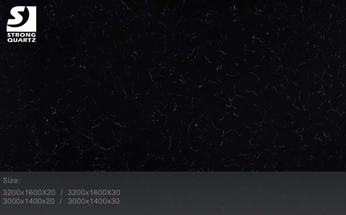 Cut to Size Quartz Stone Carrara Black Quartz Countertop