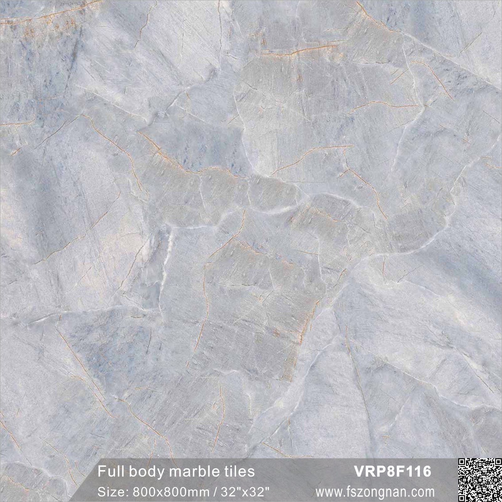 Full Body Marble Glazed Floor Tile for Building Material (VRP8F116, 800X800mm/32''x32'')