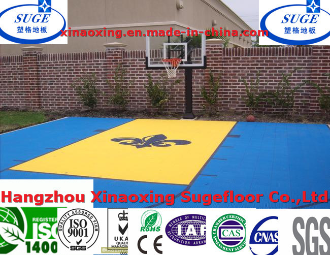 with CE and DIN Approval Interlocking Embossed Basketball Flooring
