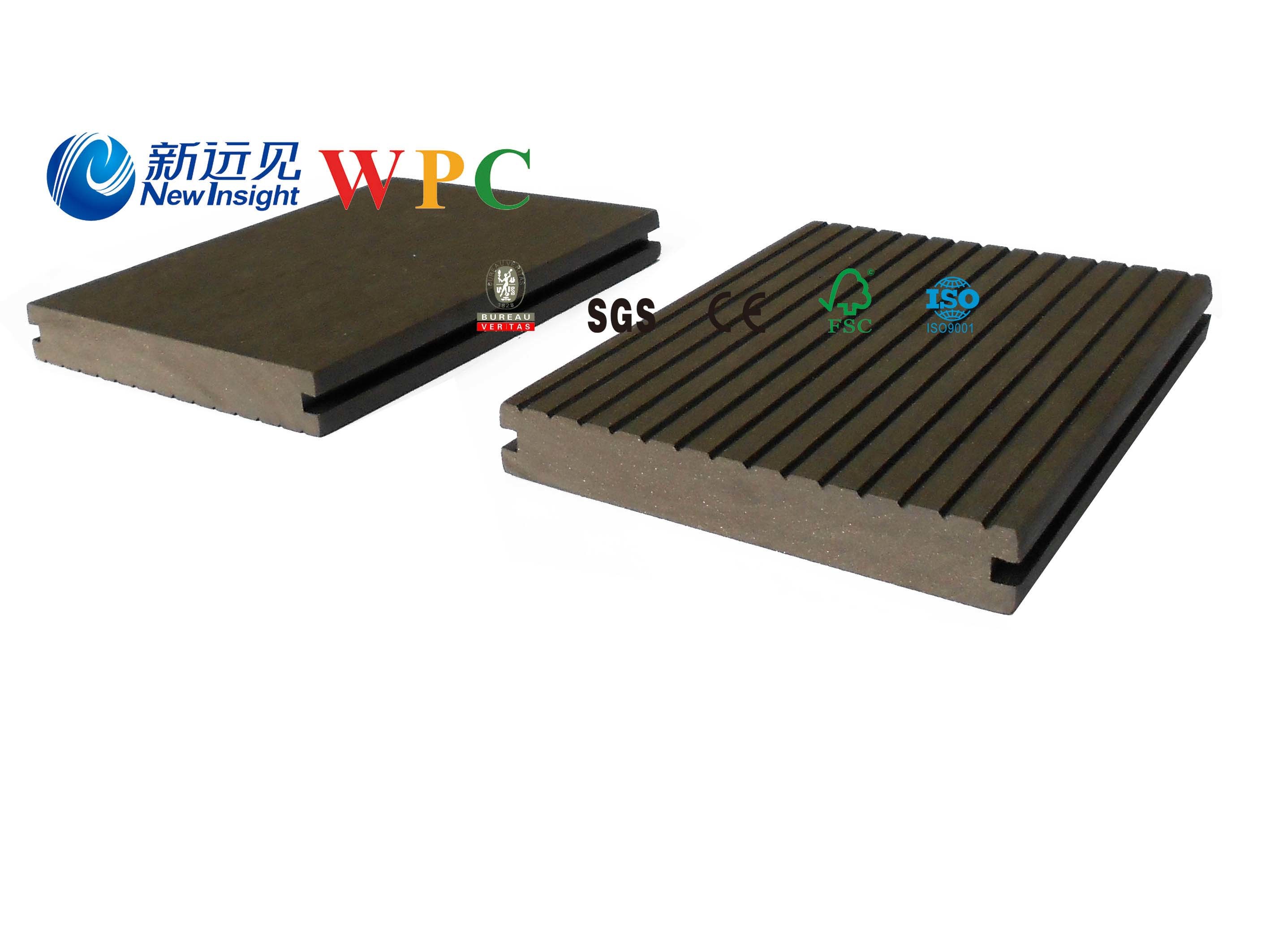 146*23mm Wood Plastic Composite Decking with CE, Fsc, SGS, Certificate
