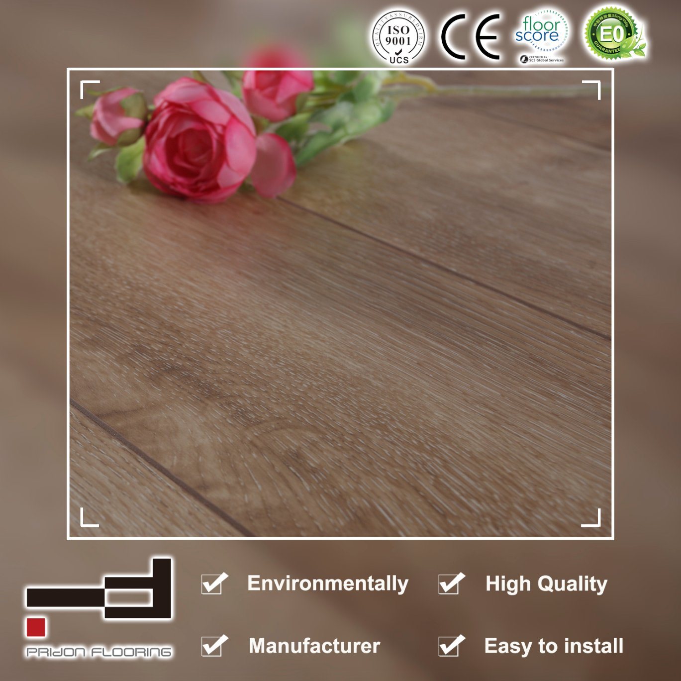 12mm Oak Ashy V-Bevelled European Style Water Proof Use German Technology with Uniclic and CE AC3 HDF Living Room Best Price Laminate Flooring
