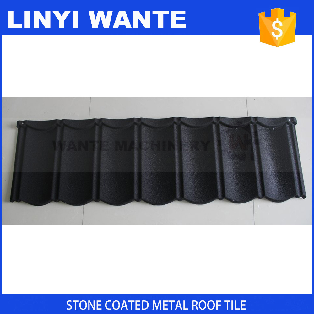Building Material Black Stone Coated Metal Bond Roofing Tiles