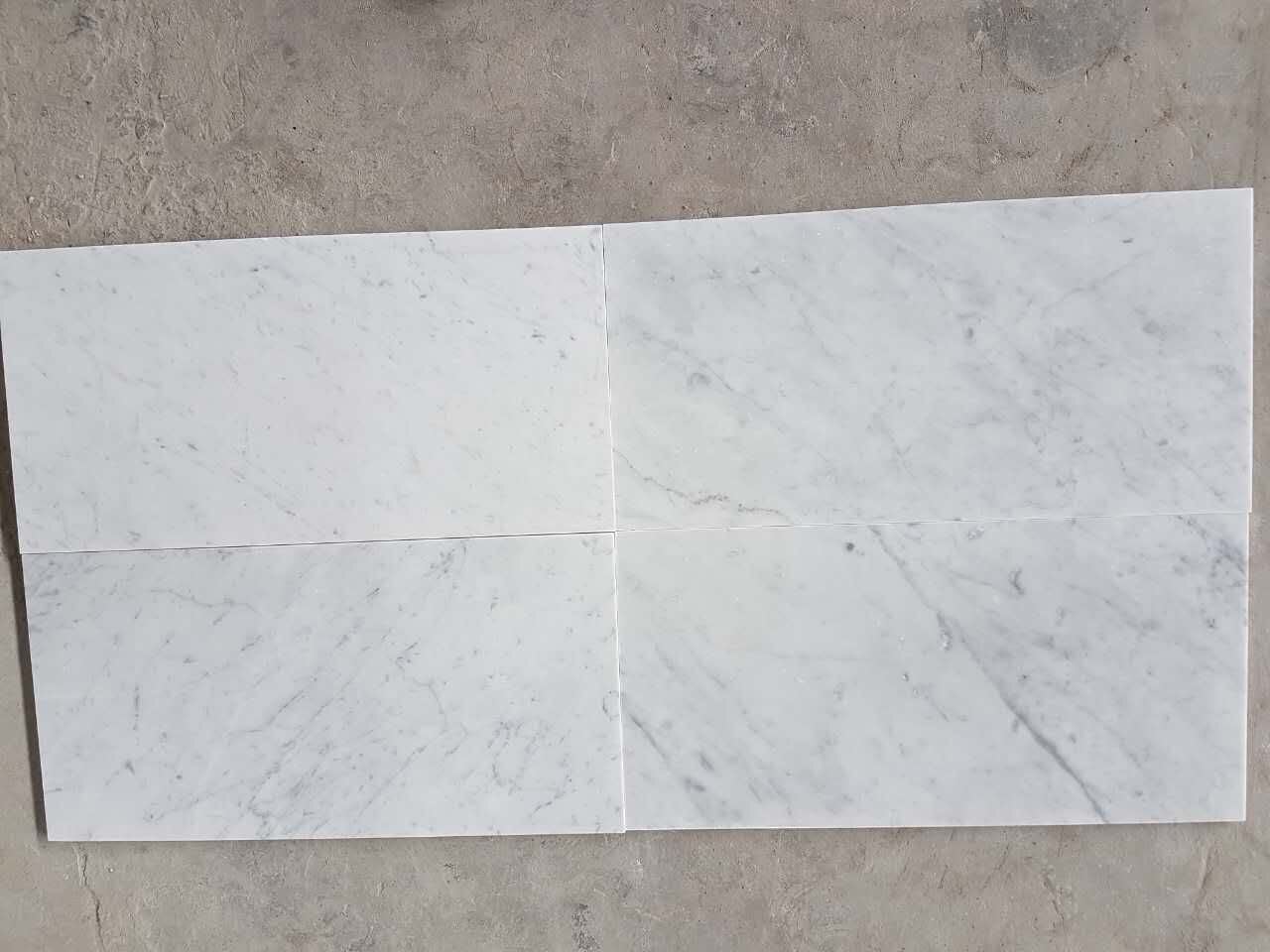 Italian Bianco Carrara White Marble Tiles for Wall & Floor Polished
