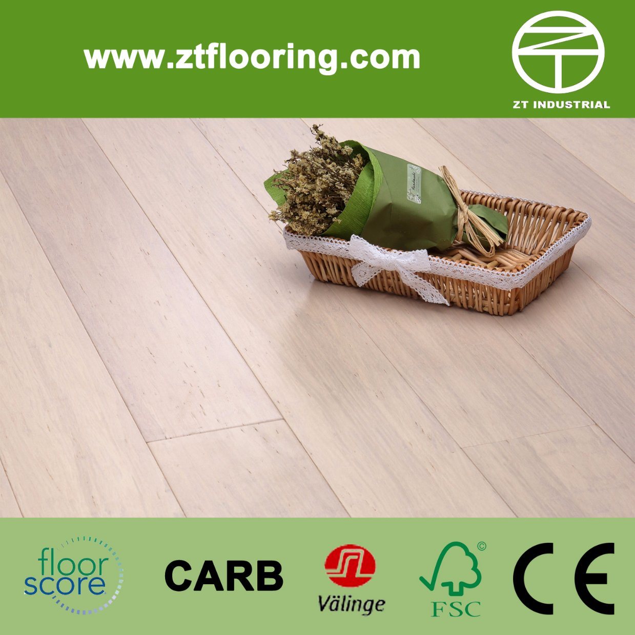 Strand Woven Solid Bamboo Flooring Iron White Antique Brush Series