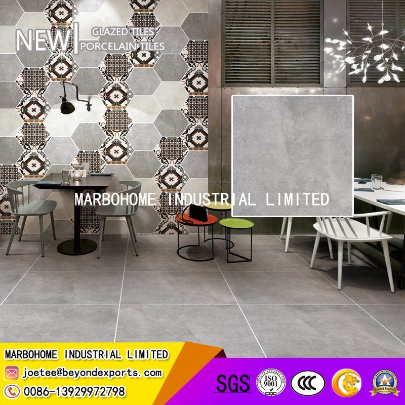 Full Body Cement Grey Porcelain Vitrified Glazed Matt Rustic Tile (MB69025) 600X600mm for Wall and Flooring