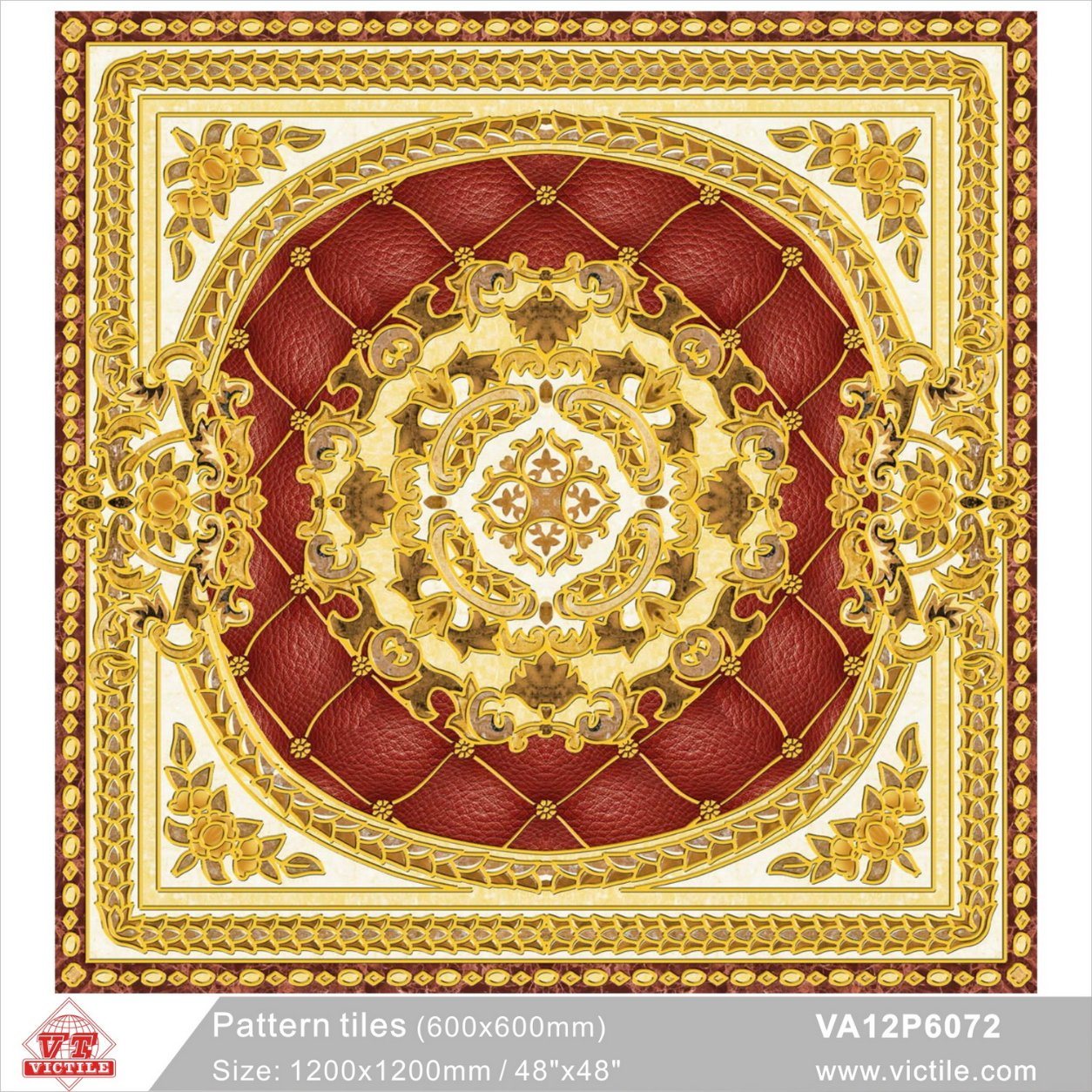Building Material Customized Pattern Floor Carpet Tile (VA12P6072, 600X600mm+1200X1200mm)