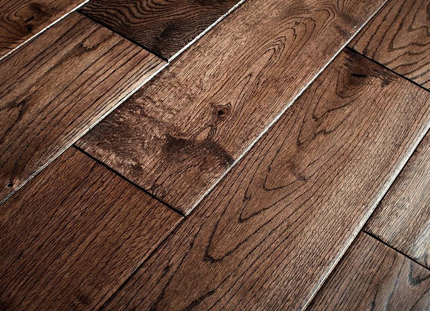 Coffee Color Stained Oak Engineered Hardwood Flooring