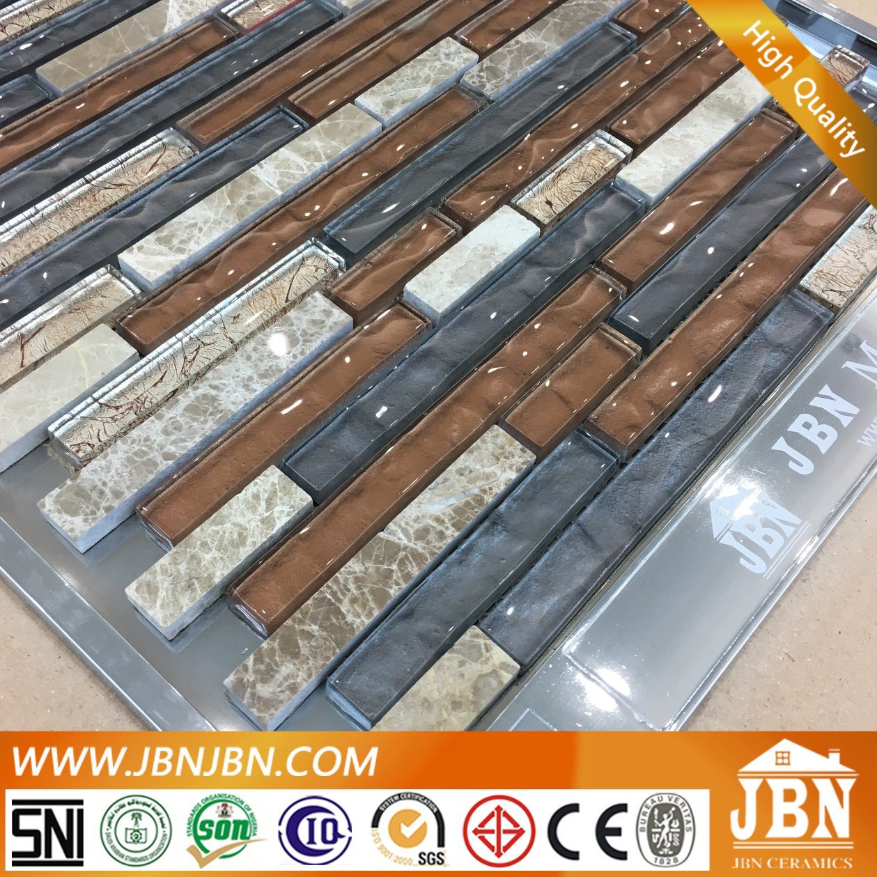 Latin Market, Strip, Marble and Glass Mosaic (M855121)