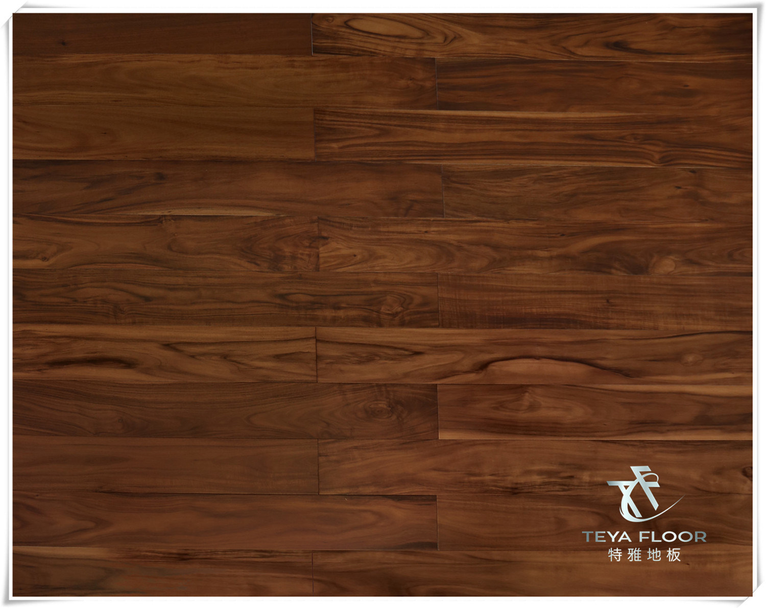 Acacia Solid Wood Flooring, Teak Color, Hardwood