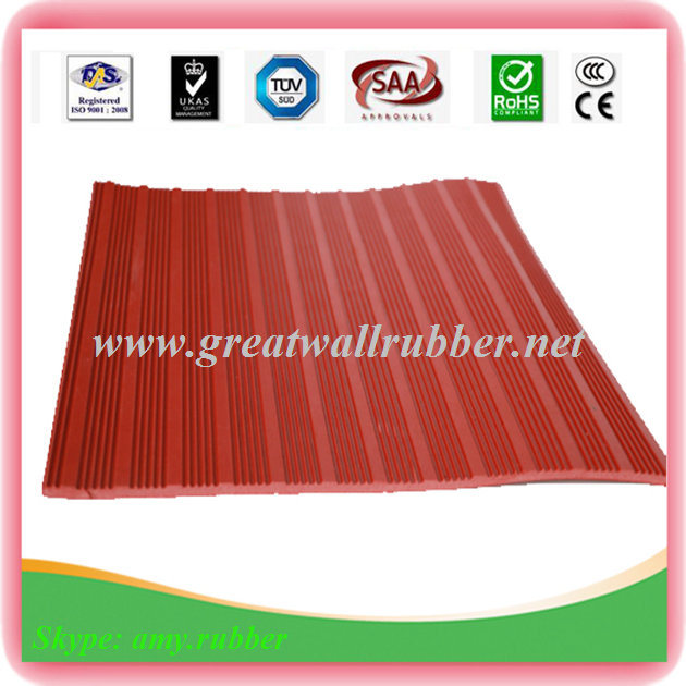 Colored Fitness Anti-Slip Rubber Flooring Mat Ribbed Rubber Sheet