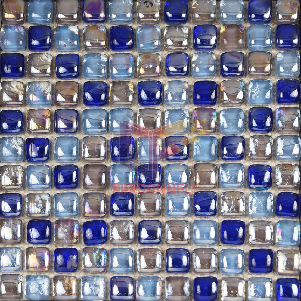 Iridescent Round Crystal Glass Mosaic Tile (CFR627)