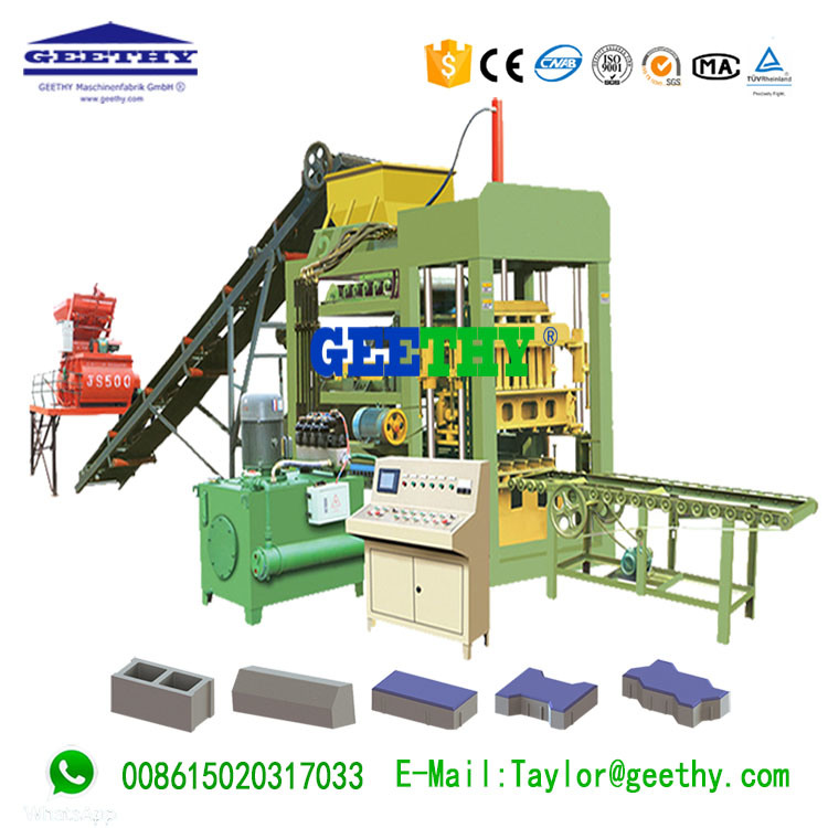 Qt4-15c Stationary Automatic Concrete Cement Brick Machine Made in China