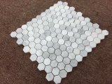 Honed Carrera White Marble 25mm Hexagon Mosaic Tile