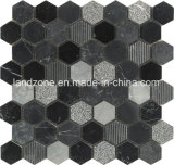 Hexagonal Black Marble Interior Decorative Mosaic Tile