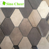 Crema Marfil and Grey Marble Stone Mosaic for Wall Decoration