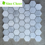 Floor Mosaic Carrara Marble White Hexagon Tile