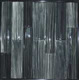 Hot Sale Handprinting Bamboo Series Black Glass Mosaic Tile