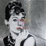 Breakfast at Tiffany's Picture Audrey Hepburn for Wall Decoration Mosaic, Glass Art Mosaic (CFD229)