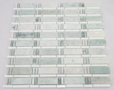 Newest Design Ming Green with Thassos White Marble Regular Strip Mosaic Tile