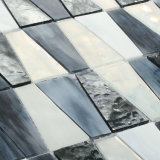 Handmade Square Black and White Stained Glass Mosaic Tile