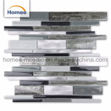 Foshan Discounted Decoration Dark Gray Aluminium Mix Kitchen Mosaic Glass Tiles