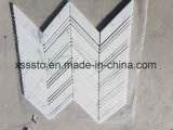 Statuario Marble Chevron Mosaic Pattern Interior & Exterior Wall Floor Tile
