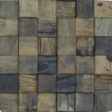 Mixed Color Mosaic Wood Wall Panel Kitchen Wooden Mosaic