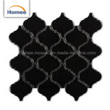 New design Decoaration Black Glossy Arabesque Mosaic Tile Lantern Mosaic