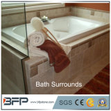 High Quality Beige Marble Bath Surrounds for Hotel Bathroom