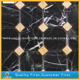 Cheap Chinese Nero Marquina Black Marble Mosaic Tiles for Wall/Floor