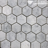 Polished White Marble Mosaic Tiles for Bathroom Floor/Swimming Pool (mm-013)