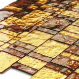 Shiny Building Materials Gold Crystal Kitchen Backsplash Tiles Glass Mosaic