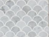 Mini Curve Appeal - Bianco Carrara Polished - Fan Shaped Mosaic