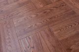 Handscraped 592X148X15mm Oak Three Layer Wood Flooring Gunstock Color2