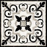 New Design White and Black Marble Floor Pattern Waterjet Tile