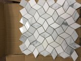 Crystal White and Bianco Carrara White 3D Wave Design Marble Mosaic Tile
