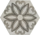 Grey Hexagon Building material 260*300mm Flower Pattern Rustic Porcelain Floor Tile