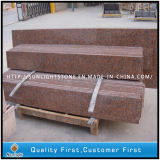 Polished G562 Maple Red Granite Stairs and Floor Tiles