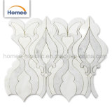 High Quality Design Polished White Flower Waterjet Marble Mosaic